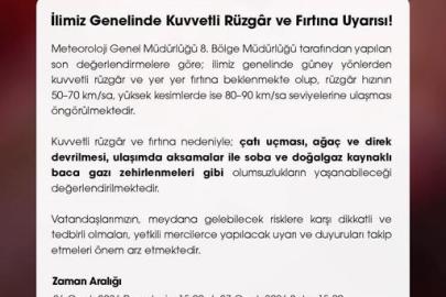 Niğde Valiliği uyardı: Kuvvetli rüzgar ve fırtına bekleniyor