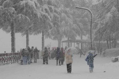 Ordu’da yeni yılın ilk kar yağışı etkili oldu