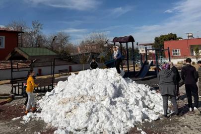 Osmaniye’de çocukların kar hasreti sona erdi