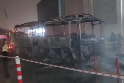 Otobüs alev topuna döndü