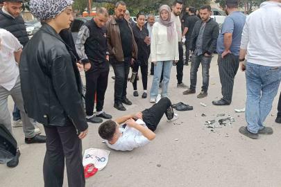 Otoparka dönen otomobil ile motosiklet çarpıştı: 1 yaralı