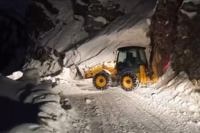 Pervari’de çığ düşen yol ulaşıma açıldı