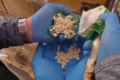 Plastik pervaneler içerisinde 107 kilogram ağılığında 642 bin uyuşturucu hap ele geçirildi