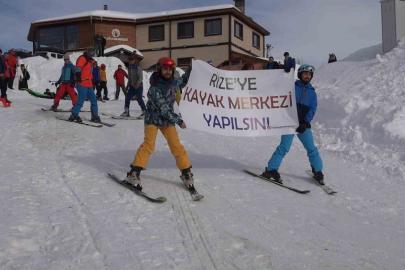 Rize’ye kayak tesisi yapılması için taleplerini böyle duyurdular