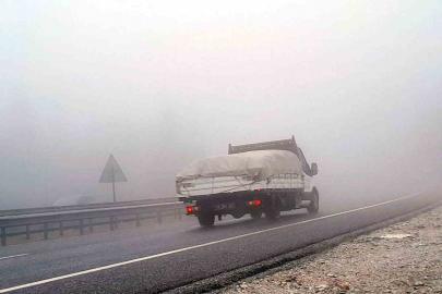 Sakar rampasında yoğun sis: Görüş mesafesi 5 metreye düştü