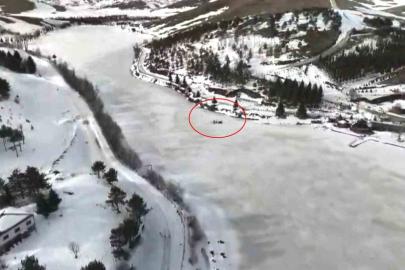 Samsunlu doğa fotoğrafçısı doktor donmuş gölün üzerinde kamp yaptı