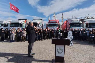 Şanlıurfa’dan Gazze’ye 6 tır insani yardım malzemesi gönderildi