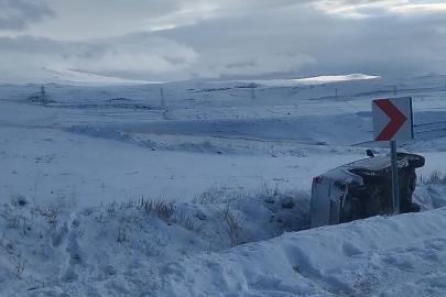 Sarıkamış’ta otomobil takla attı: 1 yaralı