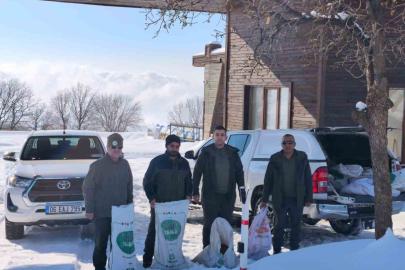 Siirt’te yaban hayvanları için doğaya yem bırakıldı