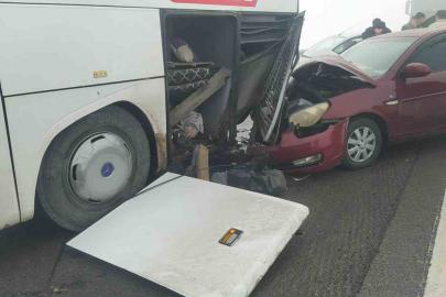 Sivas’ta yolcu otobüsü zincirleme trafik kazasına karıştı