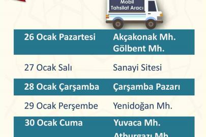 Söke’de mobil tahsilat aracı mahallelere geliyor