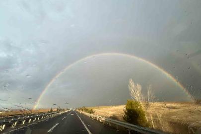 Tavşanlı’da yağmur sonrası gökkuşağı görsel şölen