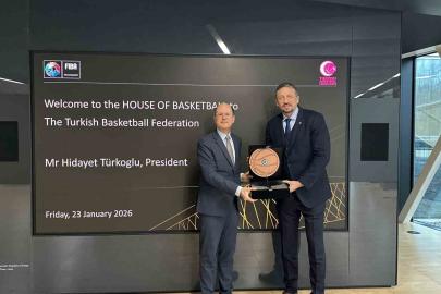 TBF Başkanı Türkoğlu’ndan FIBA Genel Sekreteri Zagklis’e ziyaret
