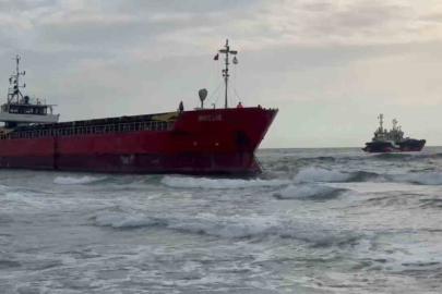 Tekirdağ’da karaya oturan gemi kurtarıldı