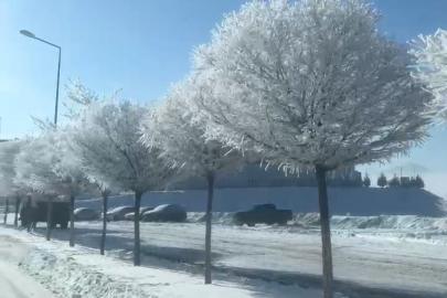 Tufanbeyli’de eksi 20 derecede kartpostallık manzara