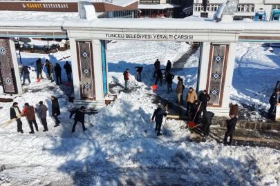 Tunceli Belediyesi karla mücadele çalışmalarını sürdürüyor