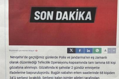 Yalan habere gözaltı