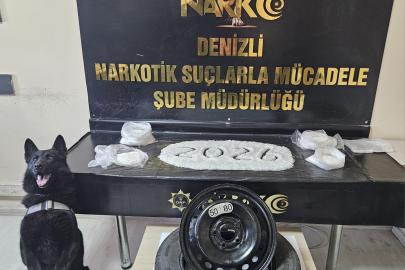 Yedek lastiğin içerisinden 4 kilo zehir çıktı