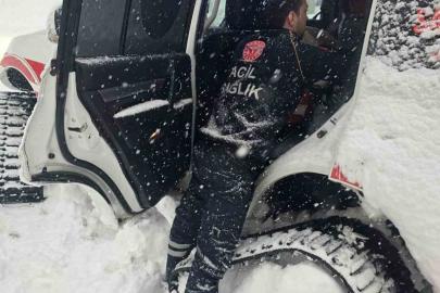 Yoğun kar yağışında sağlık hizmetleri durmadı