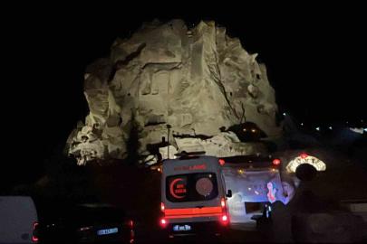 60 metrelik Uçhisar Kalesi’nde hayat kurtaran dayanışma