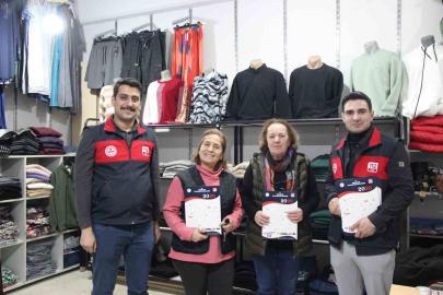 Acil Çağrı Merkezi ekipleri esnafı bilgilendirdi