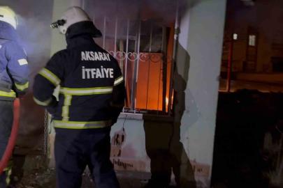 Aksaray’da müstakil ev alev alev yandı