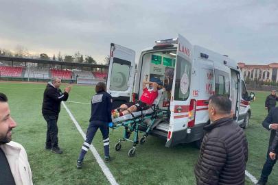 Amatör maçta saha karıştı