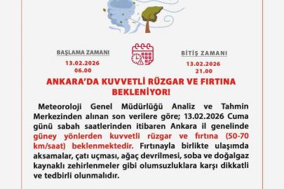 Ankara için fırtına uyarısı