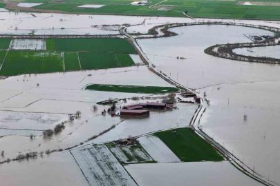 Aydın’daki taşkının izleri havadan görüntülendi