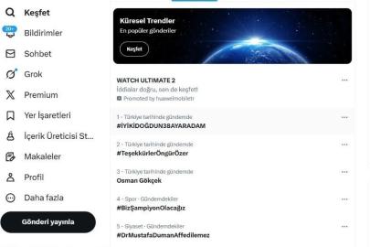 Baki Ersoy’un paylaştığı #İyiKiDoğdun38AyarAdam etiketi X gündeminde 1. sırada yer aldı