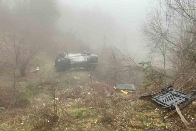 Bartın’da siste yoldan çıkan araç takla attı: 4 yaralı