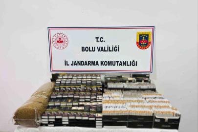 Bolu’da binlerce kaçak makaron ve tütün ele geçirildi