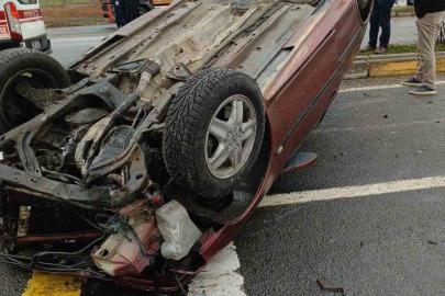 Bolu’da kontrolden çıkan otomobil takla attı: 1 yaralı