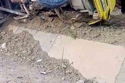 Bolu’da lastiği patlayan hafriyat kamyonu devrildi: 1 yaralı