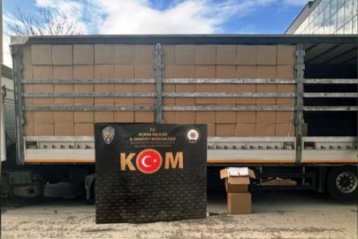 Bursa’da 10 milyon 510 bin adet kaçak makaron ele geçirildi