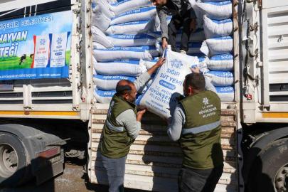 Büyükşehir’in üreticilere yem desteği devam ediyor