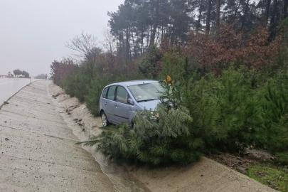 Çanakkale’de yoldan çıkan otomobil ağaca çarptı; 2 kişi yaralandı
