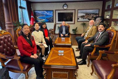 Çin heyeti Kaymakam Akkaya’ya ile görüştü