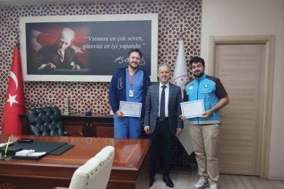 Çocuk acil doktorlarına teşekkür belgesi