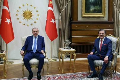 Cumhurbaşkanı Erdoğan, TOBB Başkanı Hisarcıklıoğlu’nu kabul etti