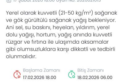 Denizli için sağanak ve gök gürültülü yağış uyarısı
