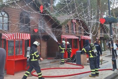 Depo olarak kullanılan kulübede yangın