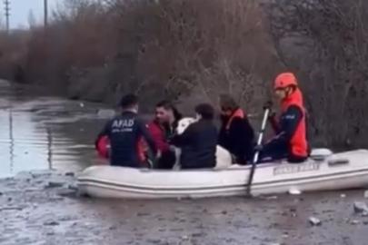 Dere yatağında mahsur kalan 5 kişi kurtarıldı