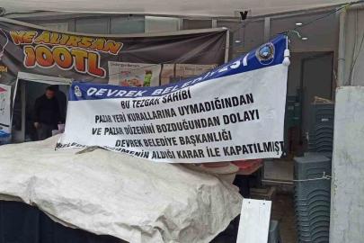 Devrek’te kurallara uymayan pazarcı esnafının tezgahı kapatıldı
