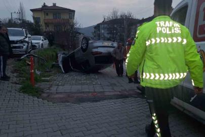Devrek’te otomobil takla attı, sürücü yara almadan kurtuldu