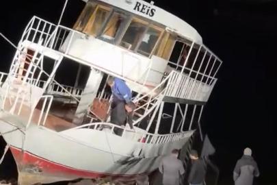 Diyarbakır’da kısmen batan tekne halat yardımıyla kurtarıldı