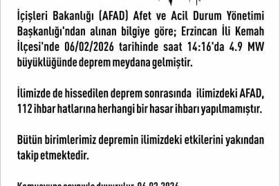 Elazığ Valiliği’nden deprem açıklaması