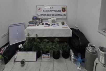 Elbise dolabında özel iklimlendirme sistemiyle uyuşturucu serası