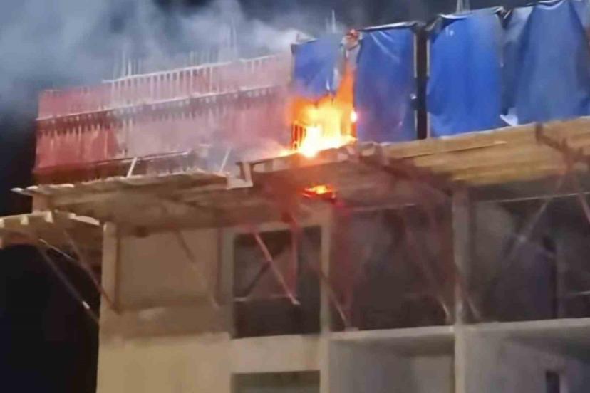 Emet’te şantiyede korkutan yangın