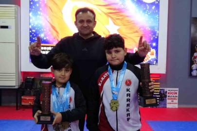 Eski boksör babanın minik sporcu çocukları karatede Türkiye zirvesine çıktı